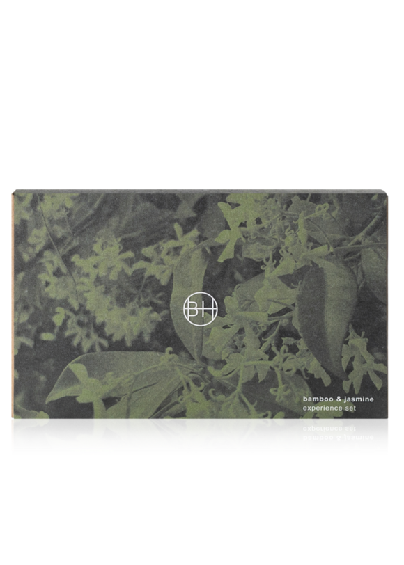 Product packaging with leaf pattern on a white background