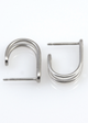 Silver hoop earrings on a white background