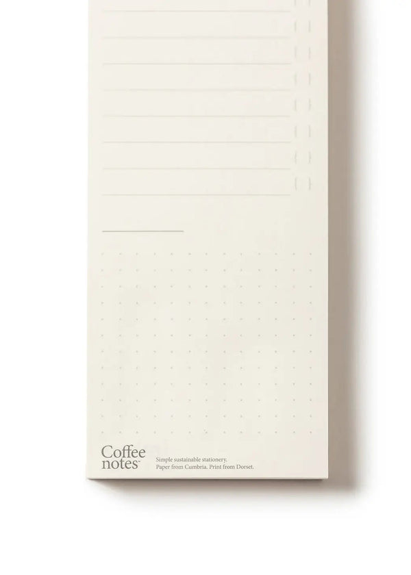 Beige coffee packaging with 'Coffee notes' text on a white background