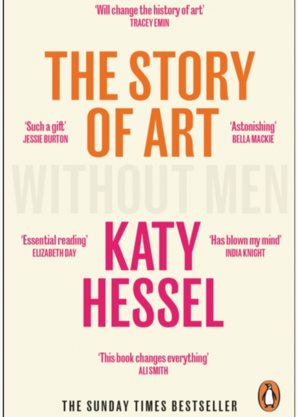 Book cover of 'The Story of Art' by Katy Hessel with reviews on a white background