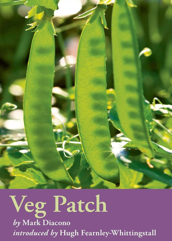 Cover of the book 'Veg Patch' by Mark Diacono, featuring a photograph of green beans on the plant.