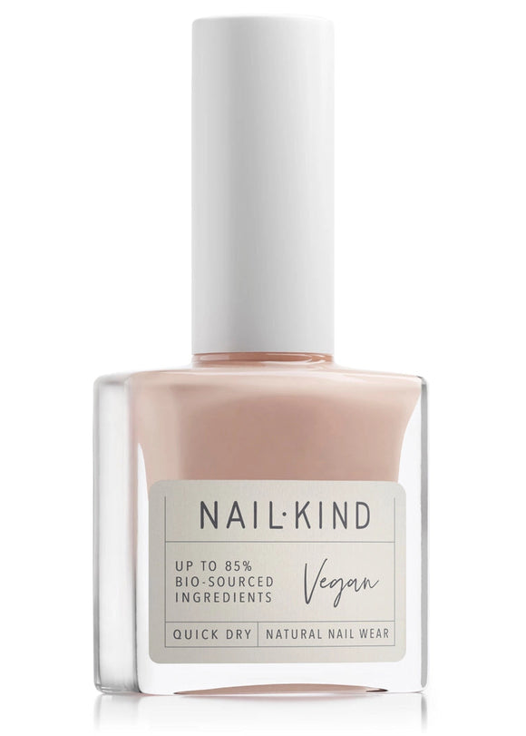 Nail polish bottle with 'Nail Kind' label on a white background