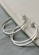 Product image of double hoop silver earings
